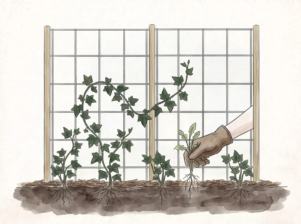 Täck marken kring plantorna med barkmull.