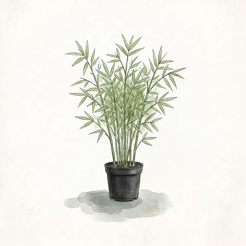 Bambu (Fargesia, icke-spridande), små plantor, ca 40 cm höga